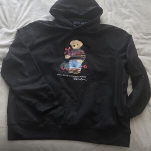 Polo by Ralph Lauren Black Hoodie with Bear Design XXL